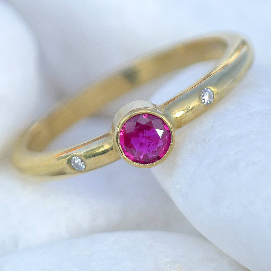 ruby & diamond engagement ring in 18ct gold by lilia nash jewellery ...