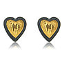 Sterling Silver Black And Gold Heart Earrings, thumbnail 2 of 5