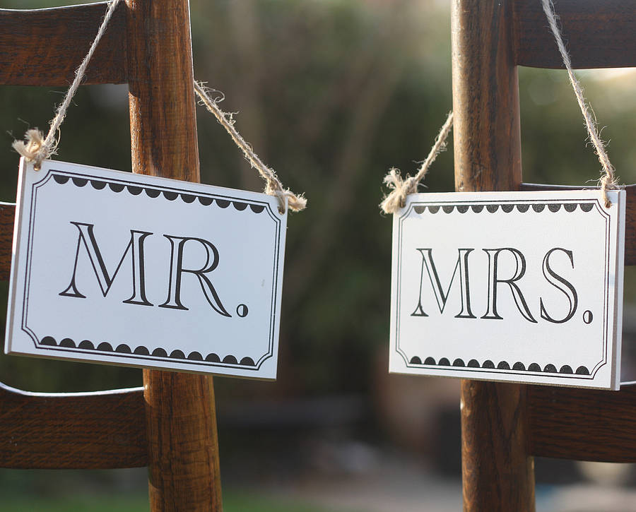 Mr And Mrs Wooden Signs By The Wedding Of My Dreams