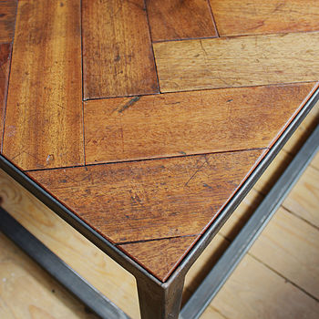 Upcycled Parquet Floor Coffee Table, 4 of 4