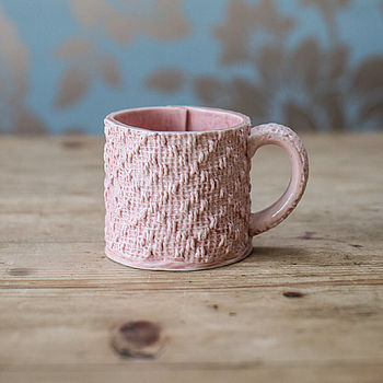 Porcelain Mug With Textile Textured Design, 3 of 7