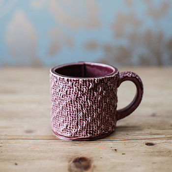 Porcelain Mug With Textile Textured Design, 4 of 7