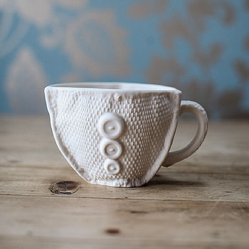 Porcelain Cup With Button Design, 2 of 6