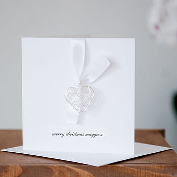 Personalised Wire Heart Christmas Card, 2 of 4
