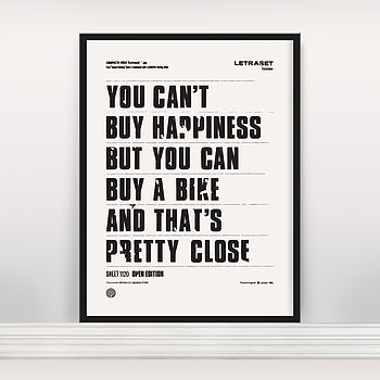 'You Can't Buy Happiness' Screen Print, 5 of 6