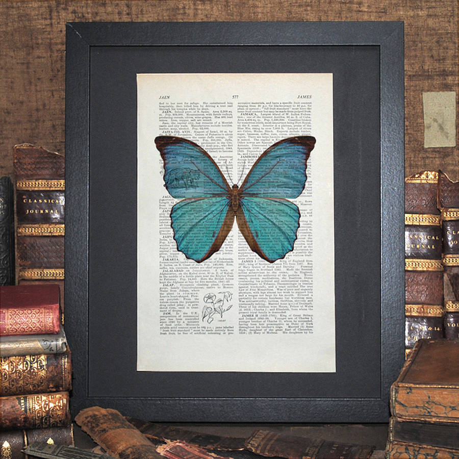 antique paper upcycled butterfly art print by roo abrook ...
