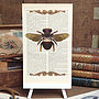 Upcycled Antique Paper Insect Bee Print, thumbnail 4 of 5