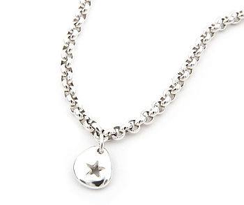Pebble Star Silver Chain Necklace, 2 of 3