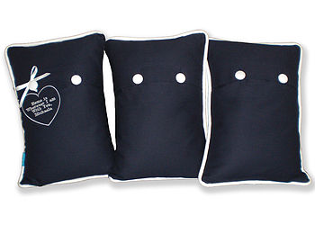 Set Of Three Embroidered World Map Cushions, 5 of 6