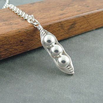 Sterling Silver Peapod Necklace, 4 of 4