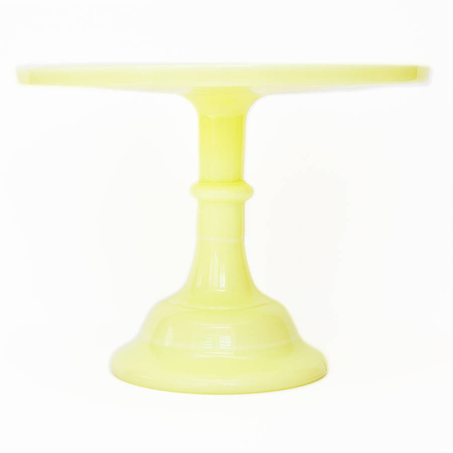 Luxury Heavy Weight Milk Glass Cake Stand By Peach Blossom
