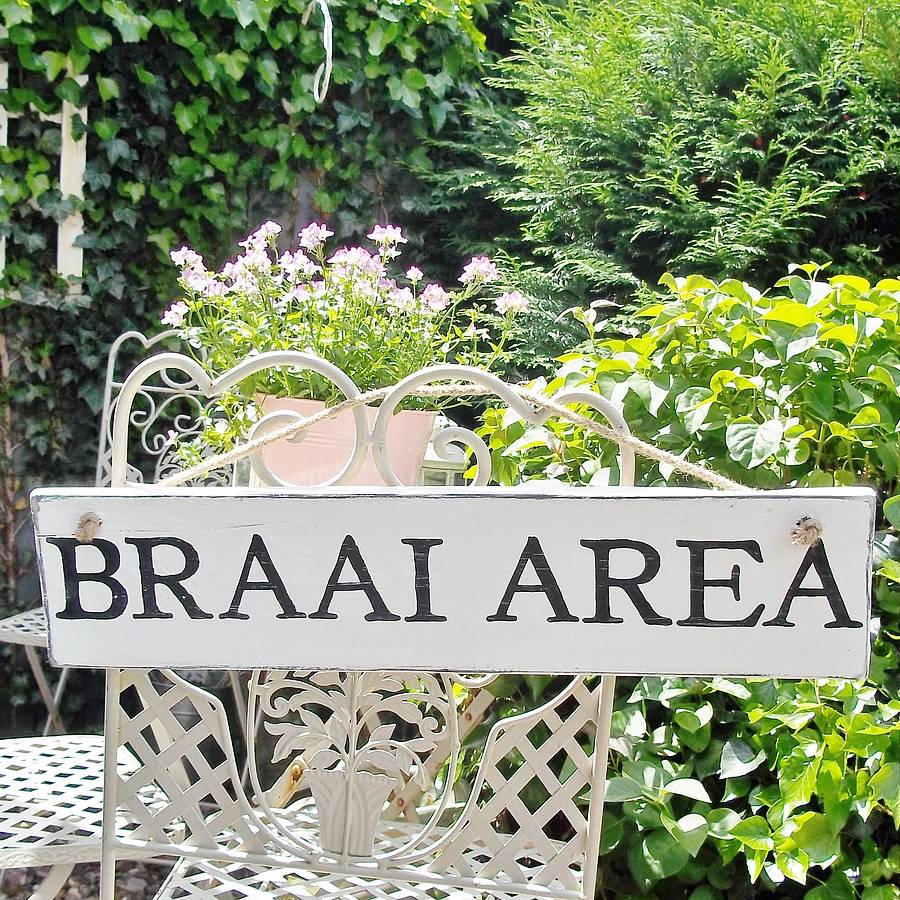personalised bbq, braai area or garden sign by potting 