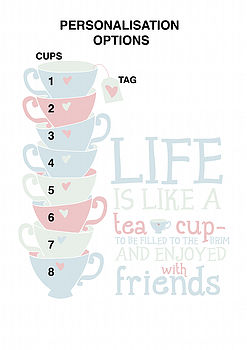 Personalised 'Life Is Like A Tea Cup' Print, 12 of 12