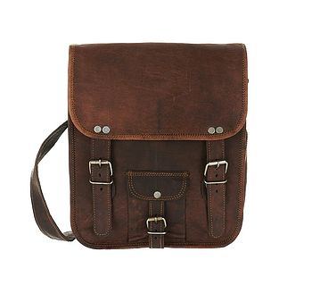 Long Leather Satchel With Front Pocket, 4 of 9