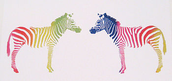Rainbow Zebra Greetings Card, 2 of 2
