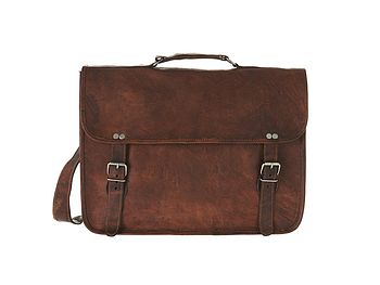 Leather Laptop Bag With Handle, 5 of 11
