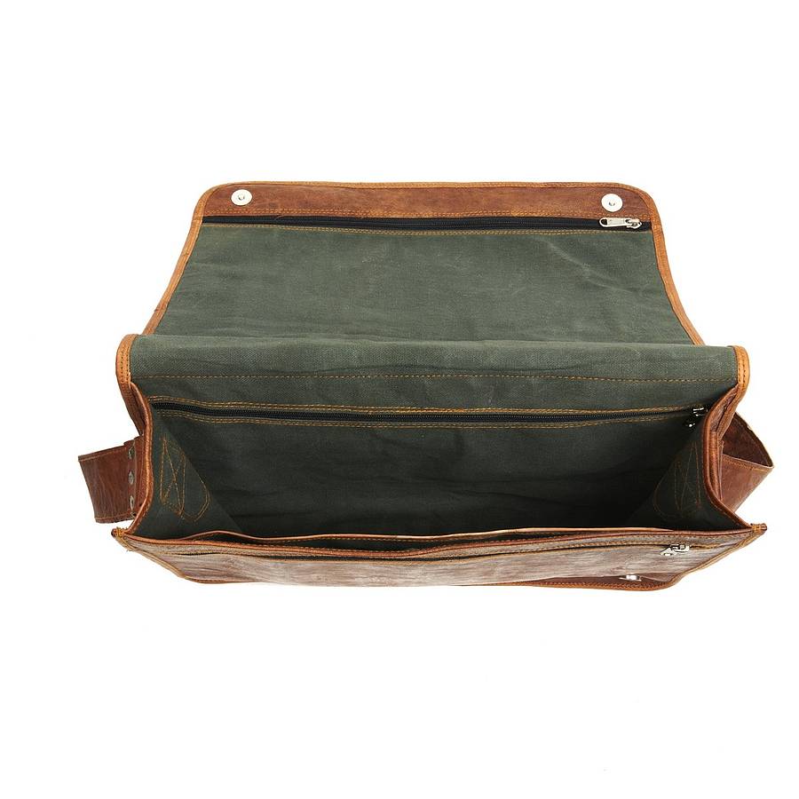 leather messenger bag by vida vida | notonthehighstreet.com