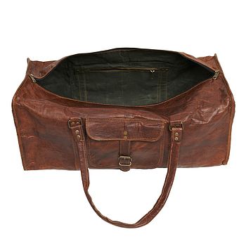 Leather Duffel Travel Bag, 6 of 11