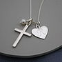 Silver Cross Birthstone Personalised Necklace, thumbnail 11 of 12