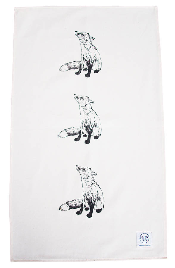 fox tea towel by whinberry & antler | notonthehighstreet.com