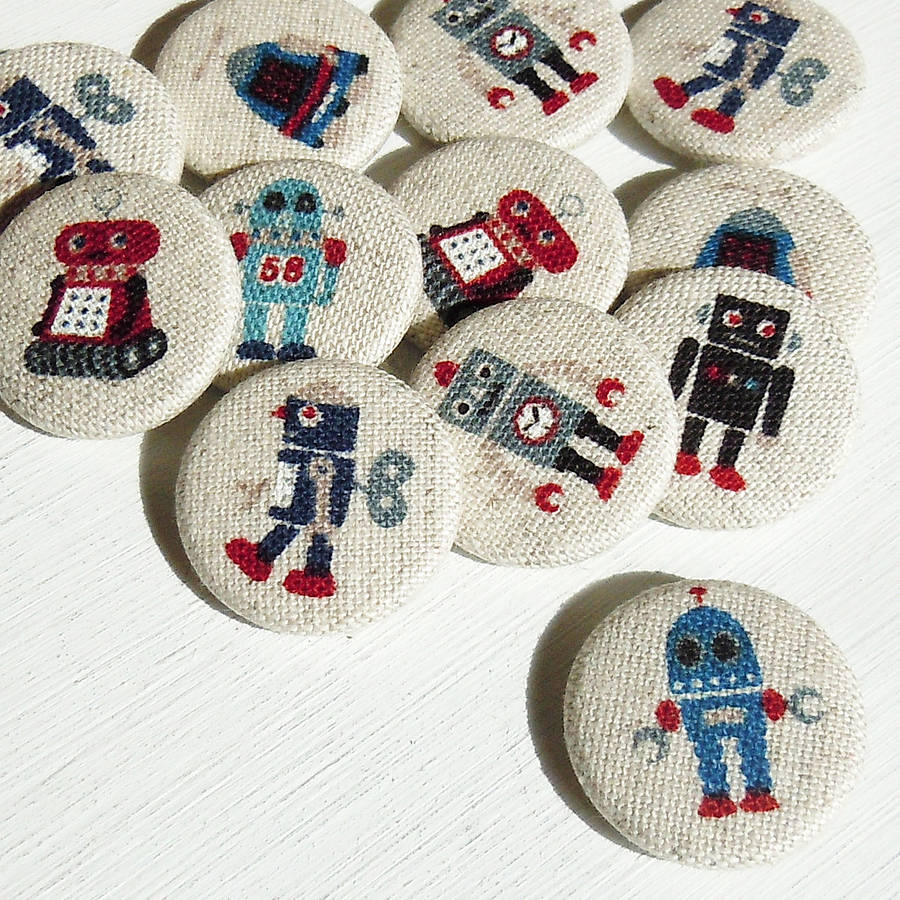 Robot Fabric Badge Set, 1 of 3