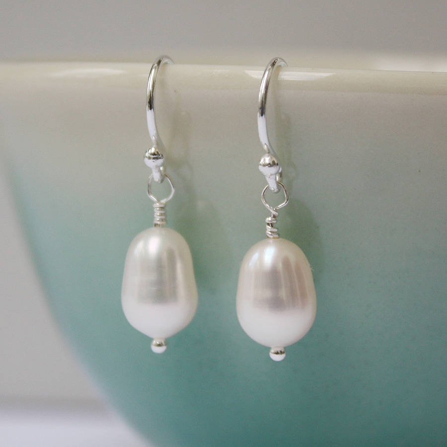 Pearl Earrings On Silver Hooks By Claudette Worters ...