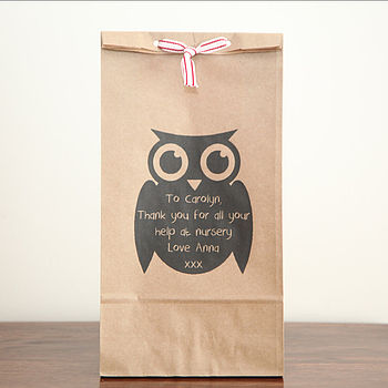 Personalised Thank You Owl Gift Bag, 2 of 3