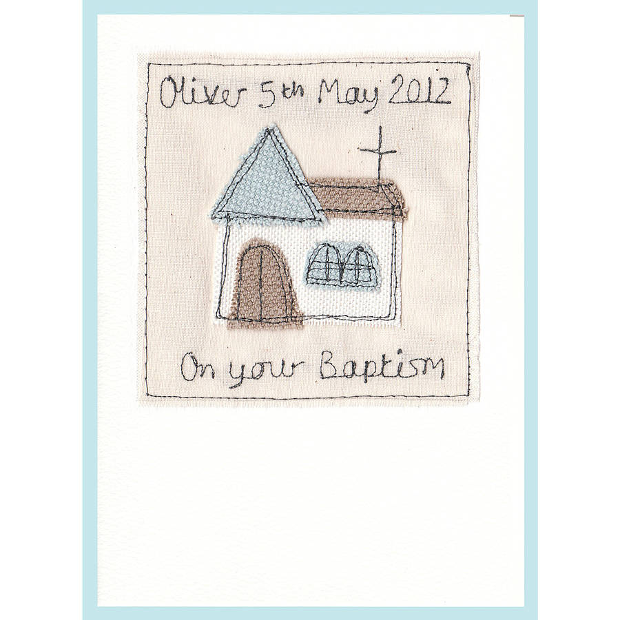 personalised boy's christening card by milly and pip