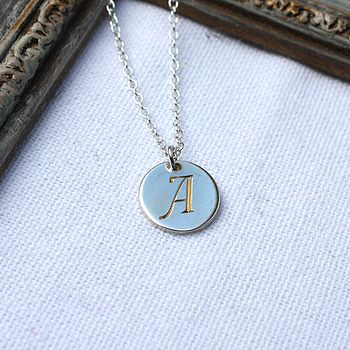Personalised One Disc Initial Necklace, 4 of 8