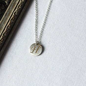 Personalised One Disc Initial Necklace, 2 of 8
