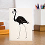 Black Flamingo Blank Greetings Card, thumbnail 2 of 4