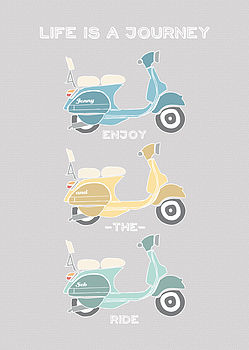 Personalised Retro Vespa Scooter Print, 10 of 12