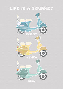 Personalised Retro Vespa Scooter Print, 8 of 12