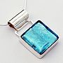 Silver Pendant With Murano Glass Square, thumbnail 2 of 12