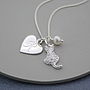 Cat Charm Personalised Silver Necklace With Birthstones, thumbnail 7 of 12