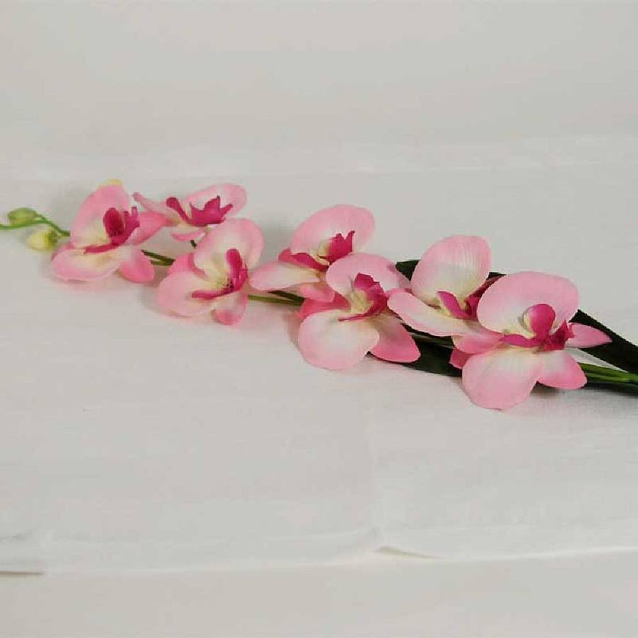 White And Pink Silk Orchid Flowers By Victoria Jill