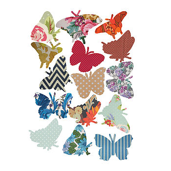 Vintage Style Butterfly Vinyl Wall Stickers, 2 of 3