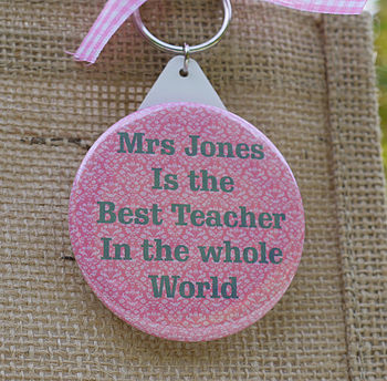 Personalised 'Teacher' Key Ring And Gift Bag, 2 of 5
