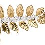Hair Slide With Gold Laurel Leaf And Crystal Design, thumbnail 3 of 5