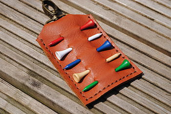 Personalised Leather Golf Tee Holder, 4 of 5