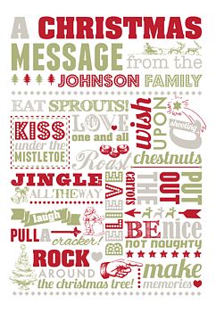 Personalised 'Christmas Family Message' Card By Jodie Gaul