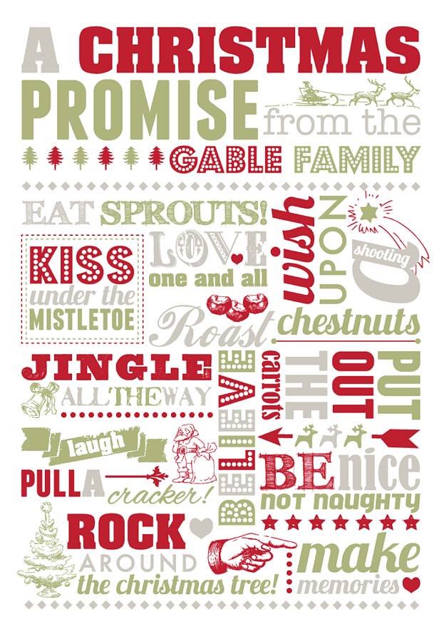 Personalised 'Christmas Family Promise' Print By Jodie Gaul