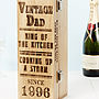 Personalised Vintage Dad Oak Bottle Box, thumbnail 6 of 7