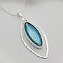 Murano Glass & Silver Hammered Elipse Pendant, thumbnail 2 of 12