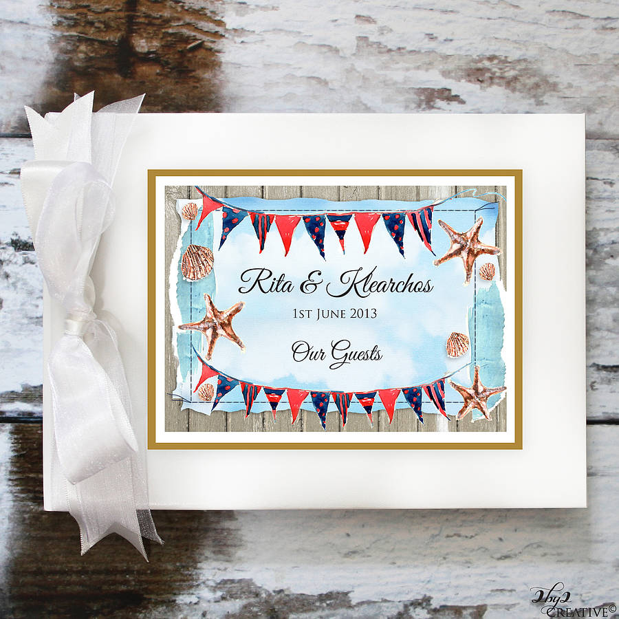 Wedding Guest Book Seaside Theme By Natalie Ryan Design