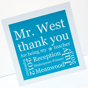 Personalised Thank You Teacher Card, 3 of 5