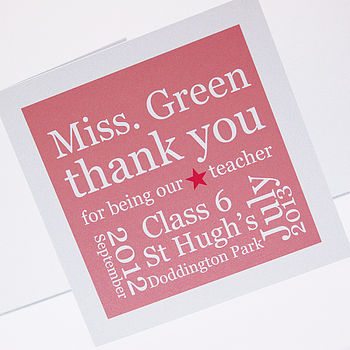 Personalised Thank You Teacher Card, 4 of 5