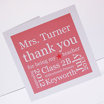 Personalised Thank You Teacher Card, 5 of 5