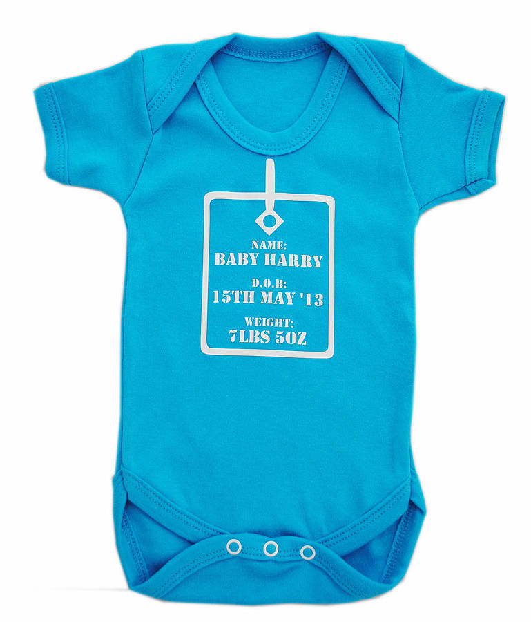 Personalised Newborn Baby Grow By Oskar & Catie
