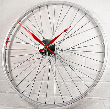 Bicycle Wheel Clock 57 Cm Red, 3 of 4
